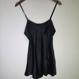 Vintage Victorias Secret Nightie Black Silk Size Medium